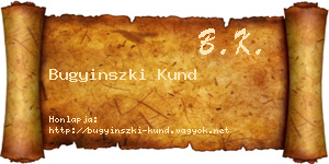 Bugyinszki Kund névjegykártya